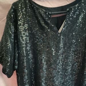 Elegant Black Sequin Blouse, VERY ATTRACTIVE